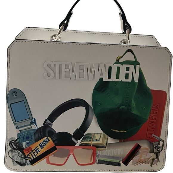 Steve Madden Bevelyn Chaos Satchel Crossbody Bag White NEW - Picture 1 of 5